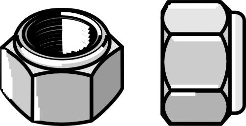 Selvlåsende sekskantmøtrik - M8