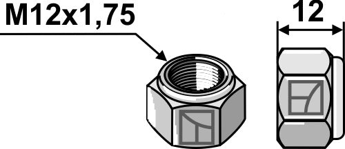 Selvlåsende sekskantmøtrik - M12