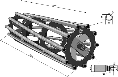 Tubular packer roller 3000