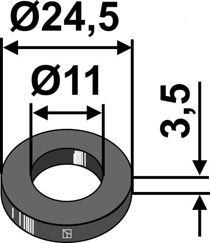 Washer Ø24,5x3,5xØ11