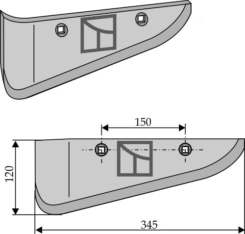 Beet lifter share, left model