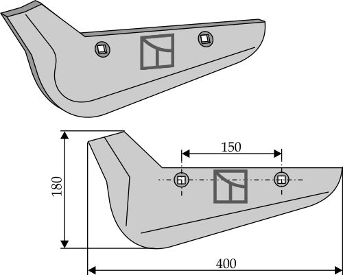 Beet lifter share, left model