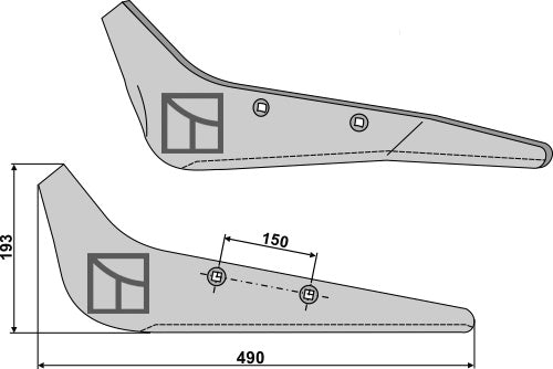 Juurikasnostimen terä, vasen malli
