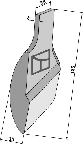 Welding point for plough share - right