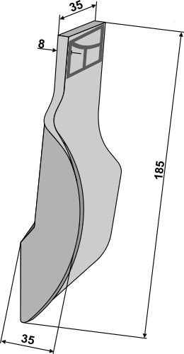 Svetsningsspets för plogskär - vänster