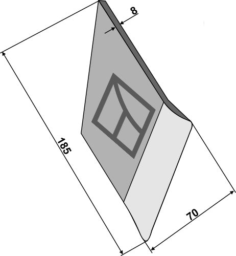 Sveisepunkt for plogskjær - venstre
