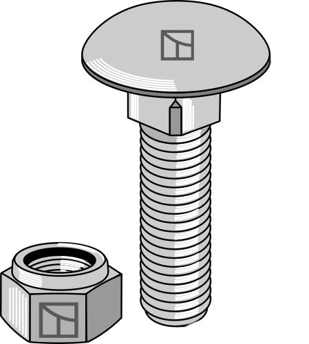 Skruv med skruvhuvud M12x1,75x40 med självlåsande muttrar