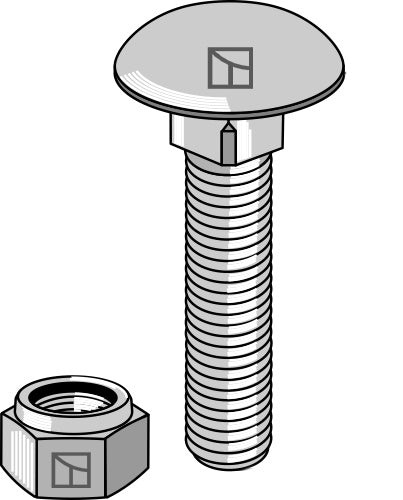 Saucer-head screw M10x1,5x40 with self-locking nuts