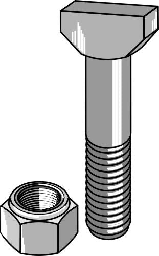 Hammerhovedbolt 10x65 med selvlåsende møtrik 8.8