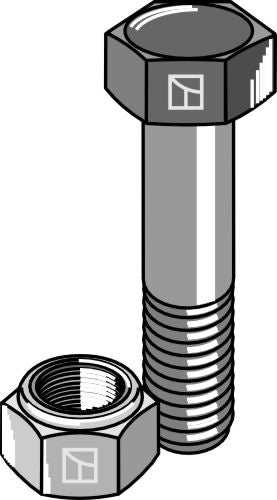 Kuusiokantapultti M12x1,25x35 itselukittuvalla mutterilla