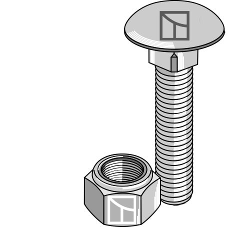 Lautasruuvi itselukittuvalla mutterilla