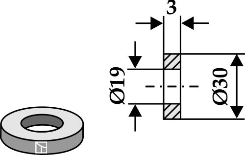 Washer Ø30x3xØ19