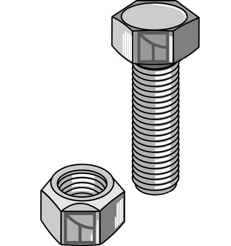 Hexagon bolt M10x1,5x15 with self-locking nut