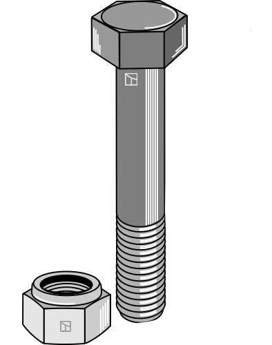 Hexagon bolt M10x1,5x85 with self-locking nut