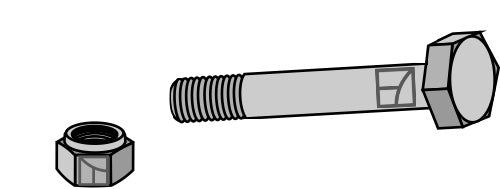 Hexagon Bolt with self-locking nut - 1/2''UNF