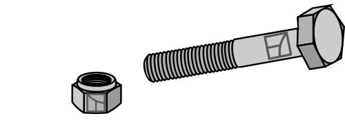 Hexagon Bolt M12x1,75x60 with self-locking nut