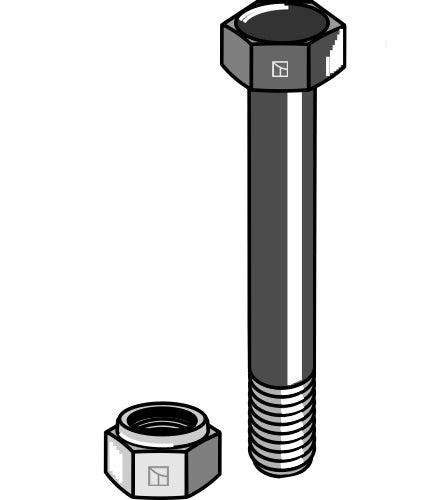 Hexagon Bolt M12x1,75x77 with self-locking nut