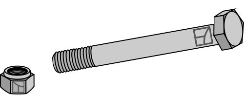 Hexagon Bolt M16x2x100 with self-locking nut