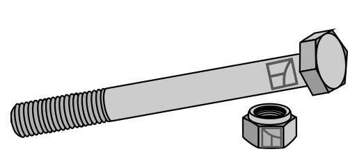 Hexagon Bolt M16x2x140 with self-locking nut