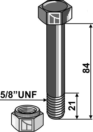 Bolt with self-locking nut - 5/8''UNF