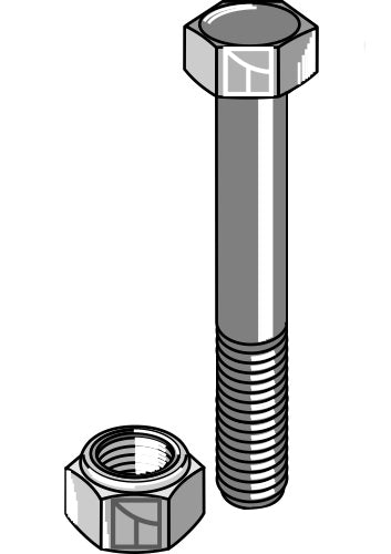 Hexagon Bolt M16x2x90 with self-locking nut