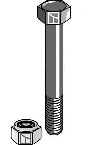 Sexkantskruv M18x2,5x130 med självlåsande mutter