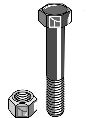 Sekskantbolt M20x2,5x110 med selvlåsende møtrik