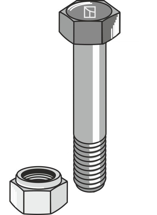 Hexagon Bolt M20x2,5x150 with self-locking nut