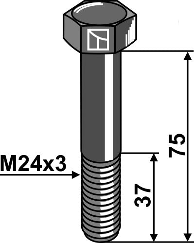 Bolt M24x3x75 - 10.9