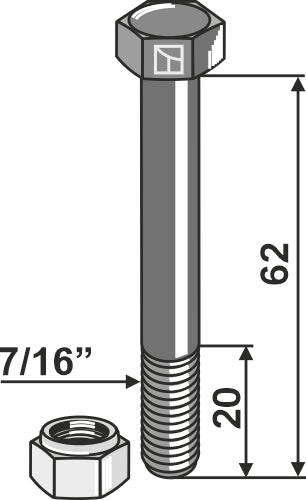 Pultti itselukittuvalla mutterilla - 7/16''UNF