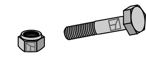 Hexagon Bolt M8x1,25x50 with self-locking nut