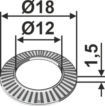 Washer Ø18x1,5xØ12