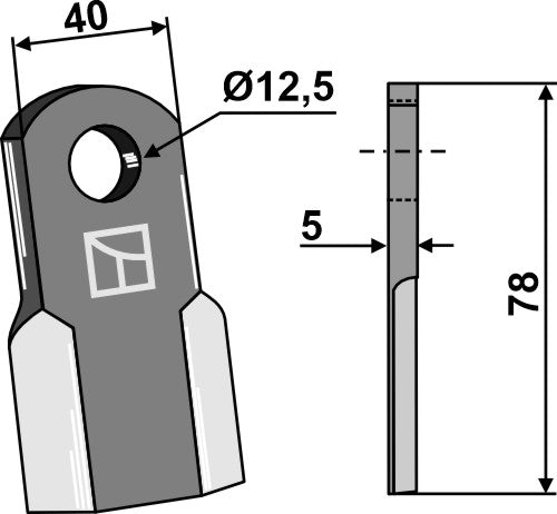 Suora terä 78 x 40 mm