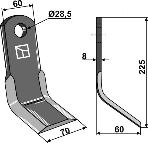 Y-blade 225x60mm