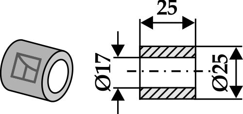 Bøssing 25xØ17xØ25