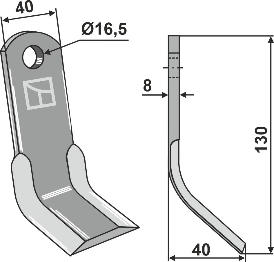 Y-blade 130x40mm