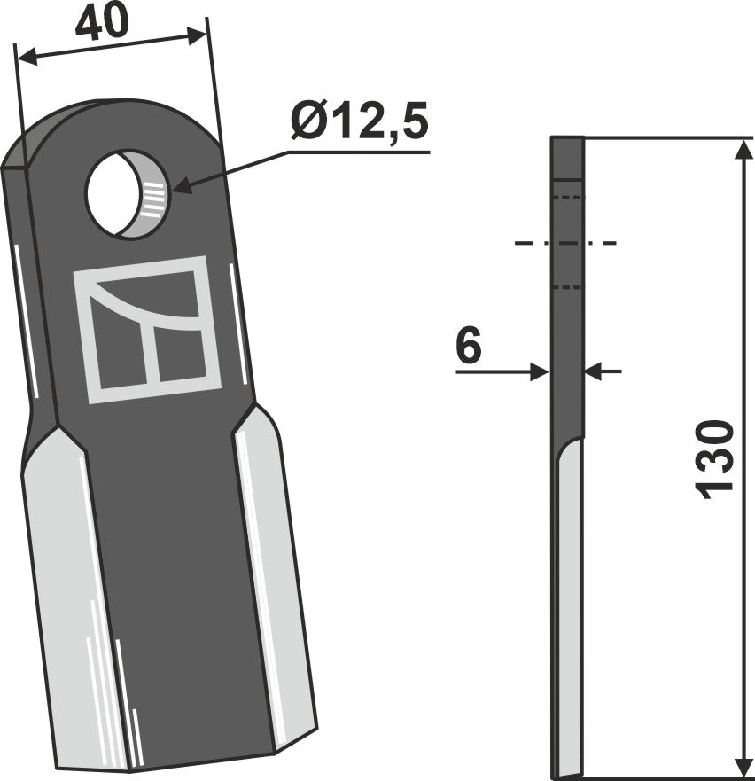 Straight blade 130x40mm