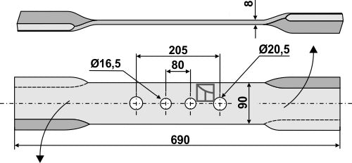 Mover-blade 690mm - left