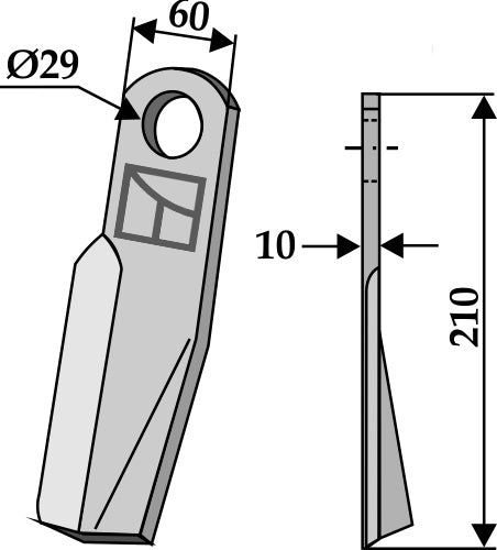 Flail 210x60mm - right