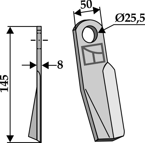 Flail 145x50mm - left