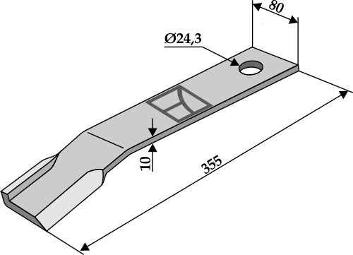 Flyttblad 355 mm – vänster
