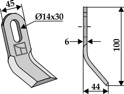 Y-blade 100x45mm