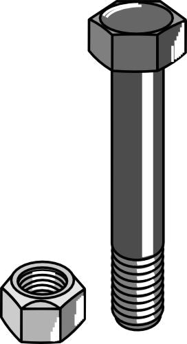 Sekskantbolt M10x1,5x80 med selvlåsende mutter