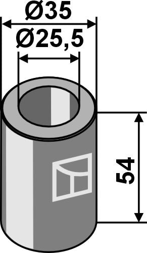 Bøssing 54xØ25,5xØ35