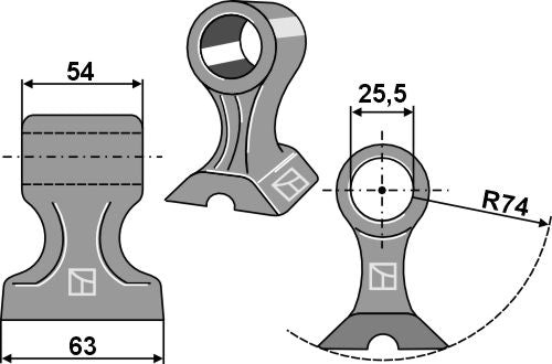 Pruning hammer 63x54mm