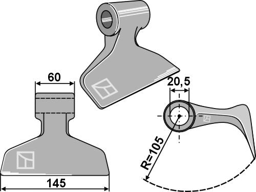 Beskæringshammer 145 x 59 mm