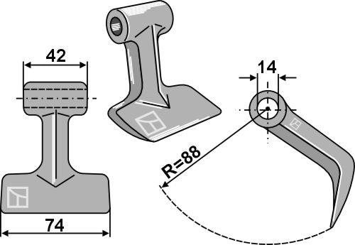 Pruning hammer 74x42mm