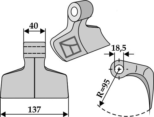 Beskjæringshammer 137x40mm