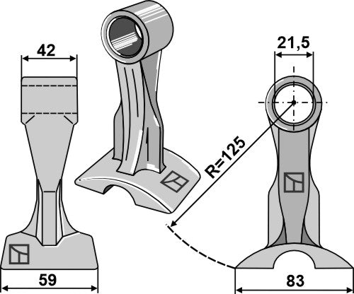 Beskärningshammare 59x42 mm