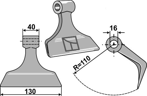 Beskæringshammer 130x40 mm
